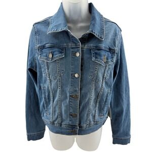 JUST USA Medium Wash Classic Fit Denim Trucker Jacket Womens Size Medium NEW